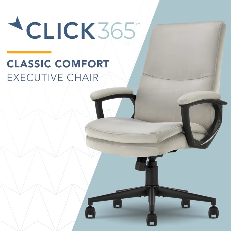 CLICK365 Click365 Classic Comfort Executive Office Chair, Ergonomic Mid-Back, Double-Layer Seat Cushion