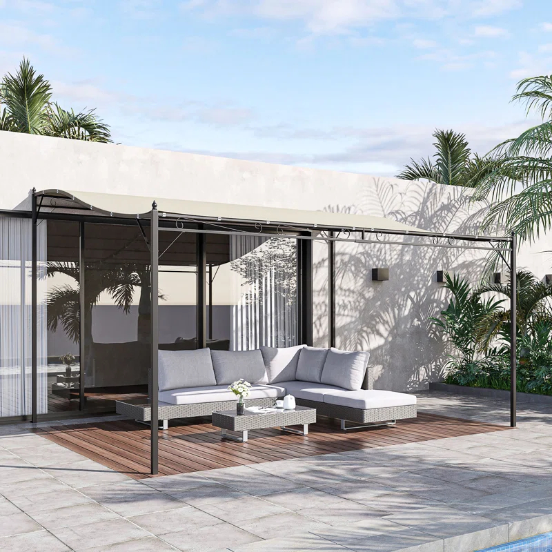 Outsunny 13 Ft.W x 10 Ft. D Canvas Pergola with Canopy