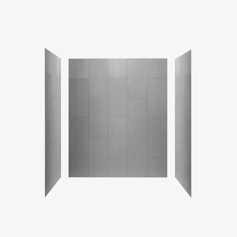 WoodBridge 75/96" H Solid Surface Shower & Tub Wall Panel, Surround, Quick Install, Cuttable, 0.138" thick
