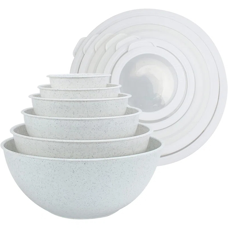 WRIWON 12 Piece Nesting Bowls Set includes 6 Prep Bowls and 6 Lids
