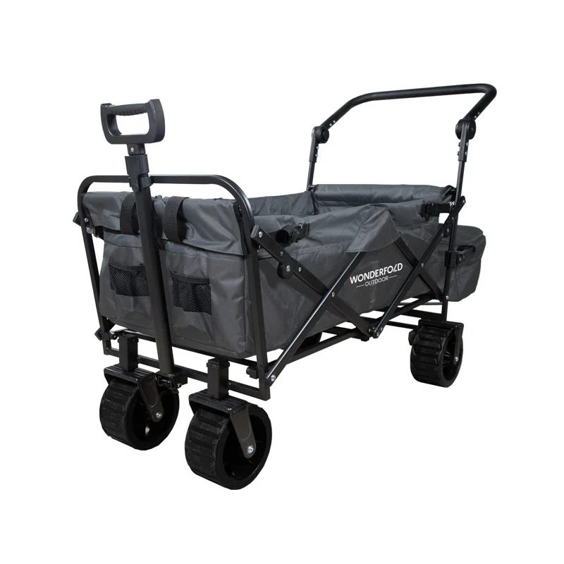 WonderFold Outdoor S3 Push & Pull Folding Utility Wagon With Brakes