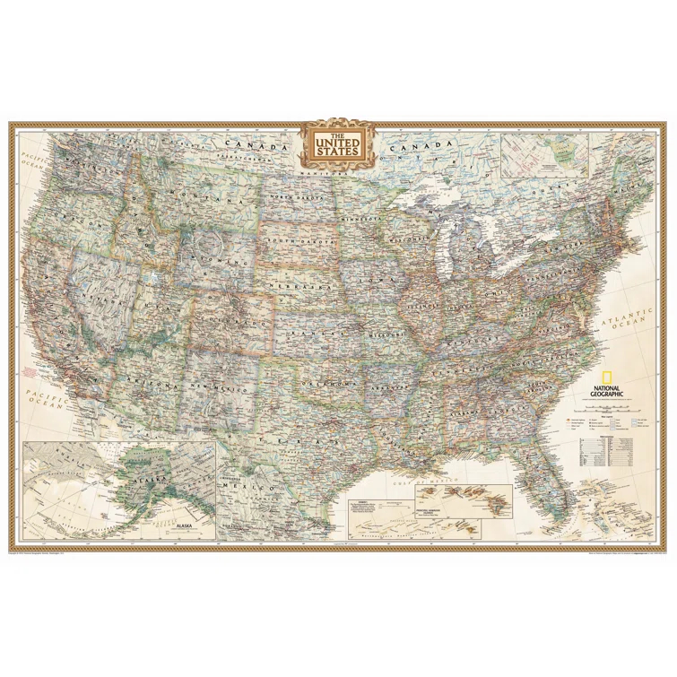 National Geographic Maps United States Executive Wall Map