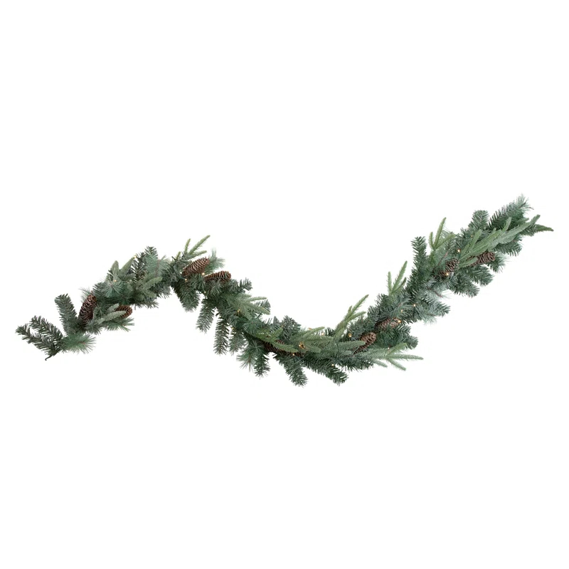 Northlight Seasonal 6' x 9" Pre-Lit Decorated Mixed Pine and Pine Cone Artificial Christmas Garland