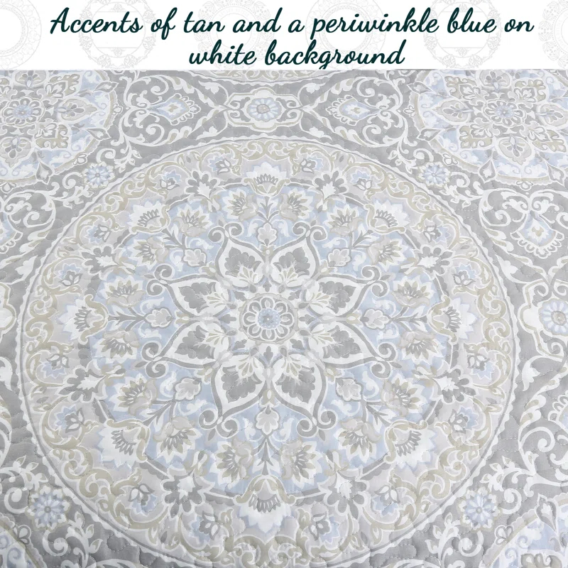 Cozy Line Home Fashion Damask Quilt Set