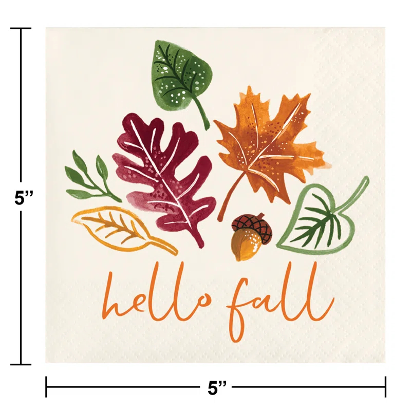 Creative Converting Creative Converting Fall Festivities Thanksgiving Paper Cocktail Napkins, 48 ct