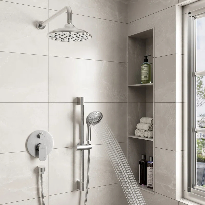 Calliope Wall Mounted 2-Function Retro Pressure-Balanced Shower System with 3 Setting Handheld