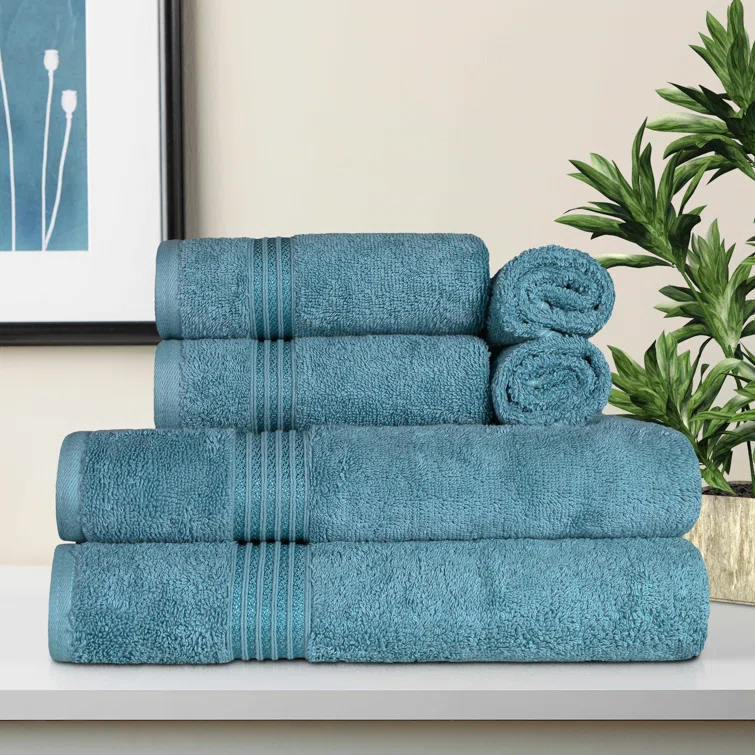 Oleg 600 GSM 6 Piece Egyptian-Quality Cotton Towel Set