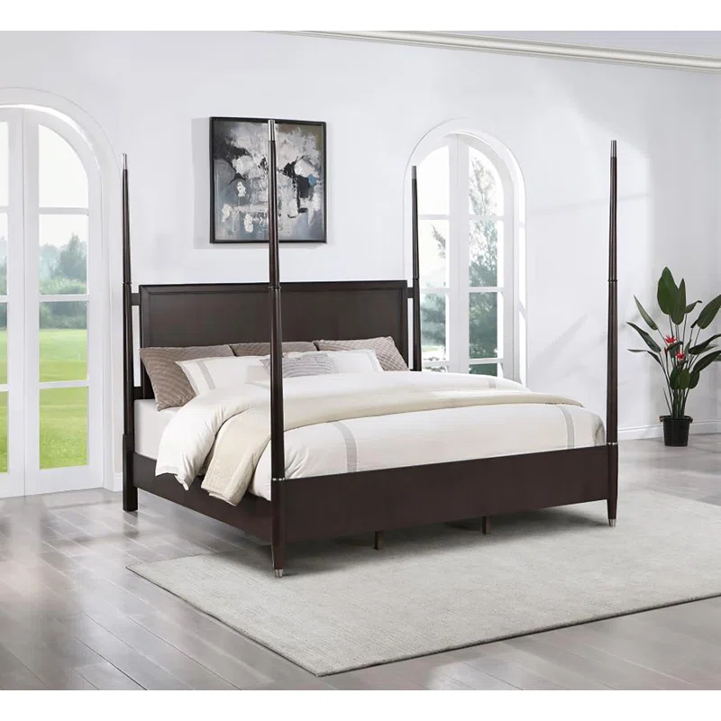 Kirby Kha Emberlyn Wood Poster Bed Brown