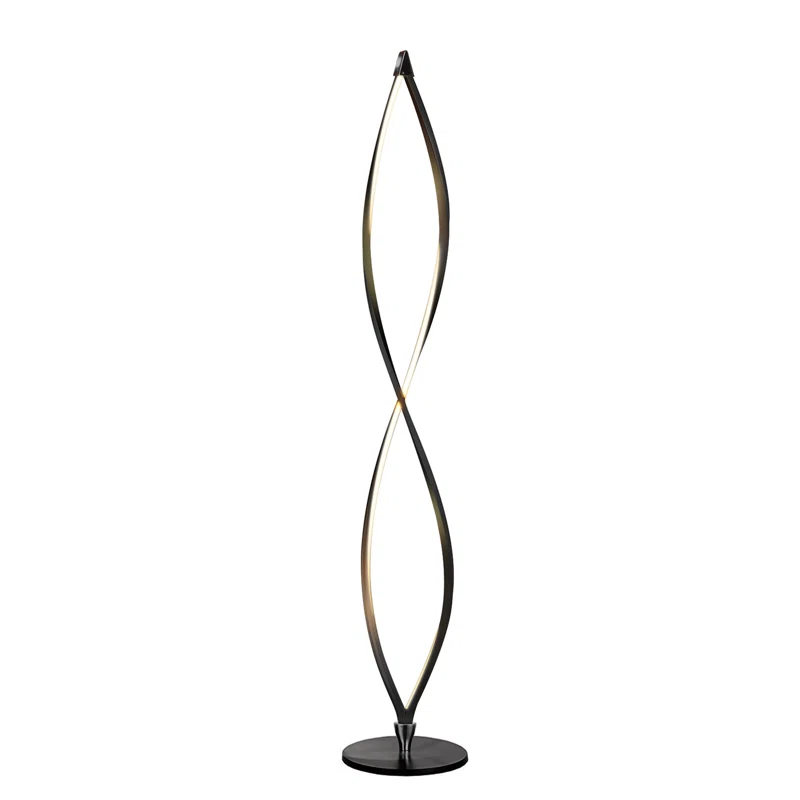 Brightech Twist 43 in. Industrial 2-Light LED Energy Efficient Floor Lamp with Built-In 3-Way Dimmer