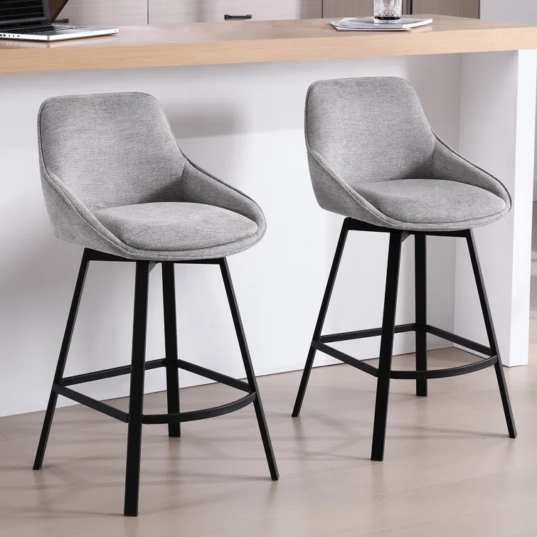 Corrigan Studio® Absalom Swivel 25.6'' Counter Stool (Set of 2)