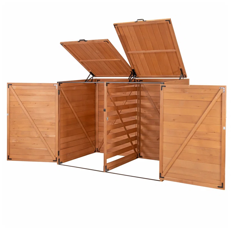 Leisure Season 5 Ft. W x 3 Ft. D Solid Wood Lean to Garbage Shed