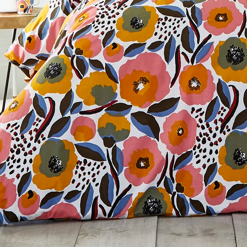 Marimekko Rosarium Cotton Pink Duvet Cover Set