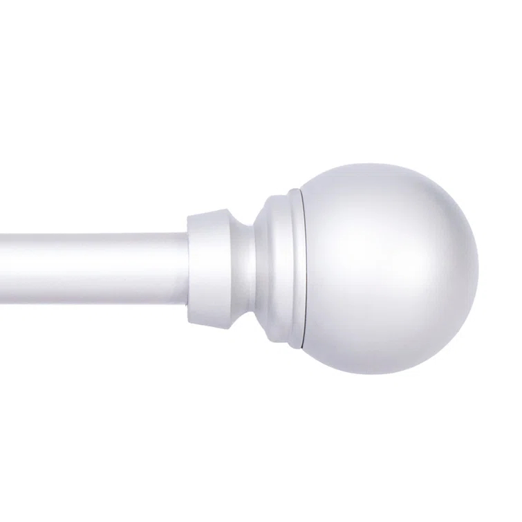 Kenney MUSA Mae 5/8" Standard Decorative Curtain Rod Adjustable 0.63" Single Curtain Rod