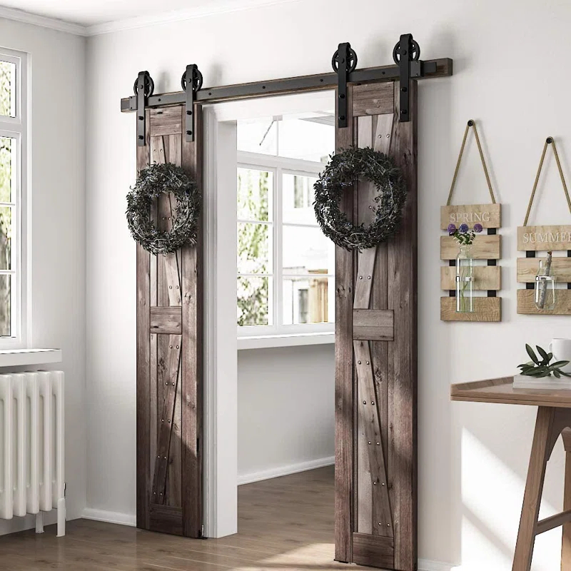 Sliding Standard Double Barn Door Hardware Kit