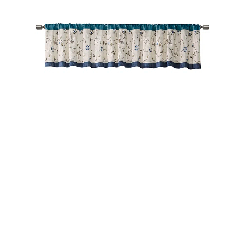 Gracie Mills Gracie Mills Rogelio Floral Embroidered Window Valance
