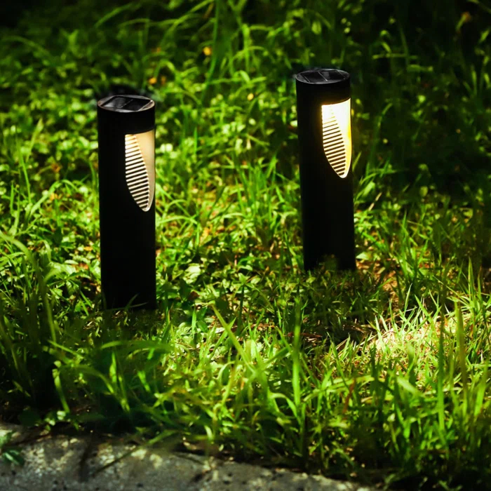 Techko 12.2" Solar Bollard LED Pathway Light (Set of 2)
