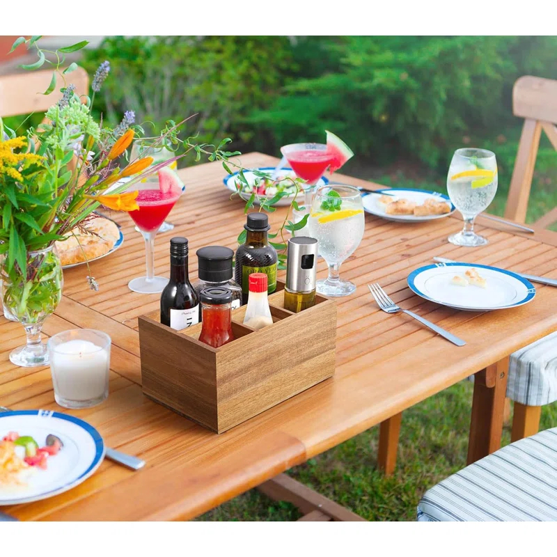 Loon Peak® Utensil Caddy, Silverware Caddy For Party, Acacia Wood Silverware Holder, Silverware Organizer Countertop, Cutlery Storage Containers For Kitchen Table