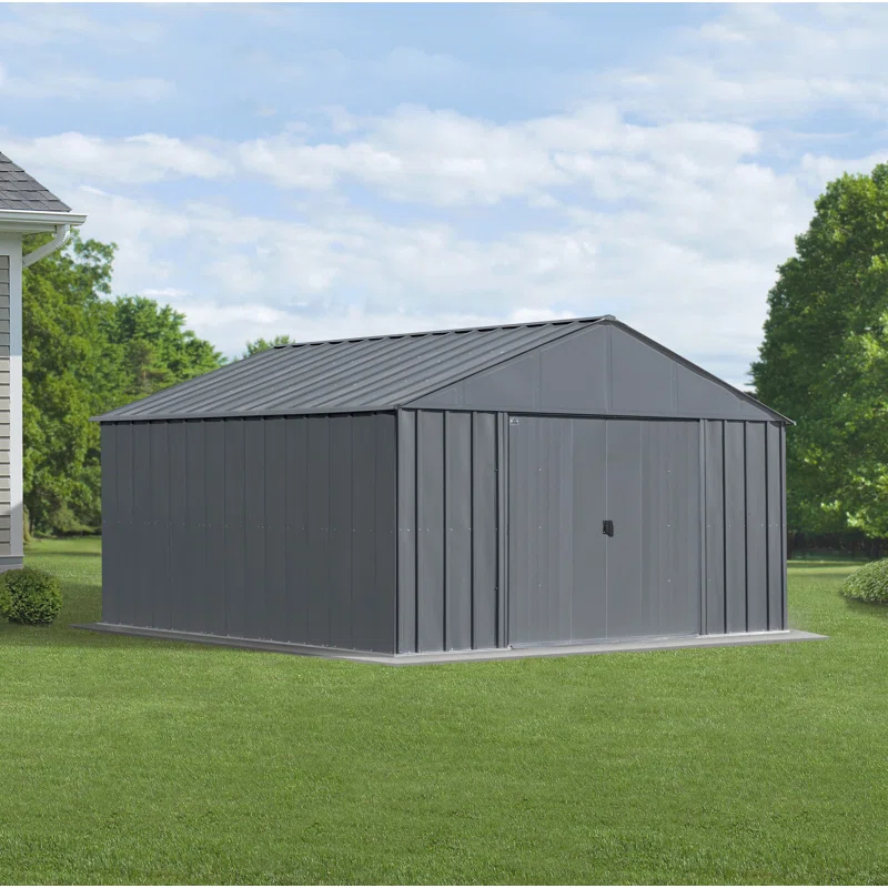 12 ft. W x 12 ft. D Galvanized Steel Storage Shed