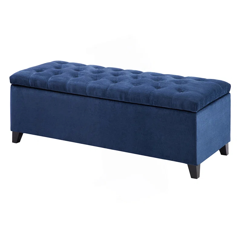Everly Quinn Tufted Top Storage Bench, Mudroom Bench