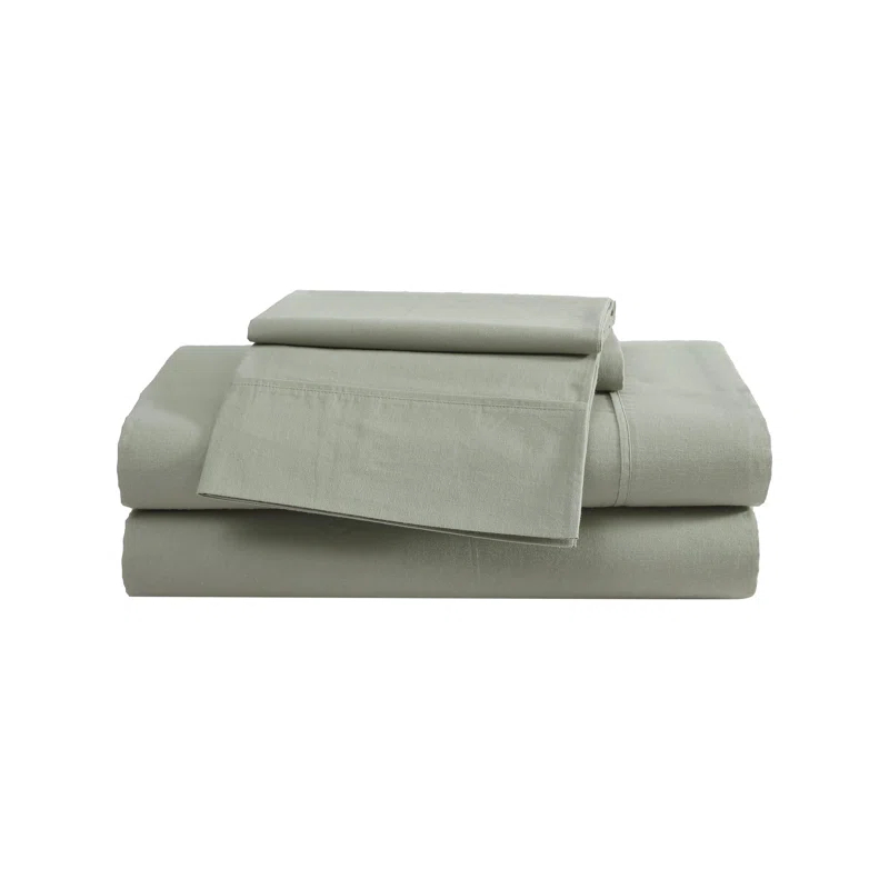 Eddie Bauer Eddie Bauer Solid Brushed Percale Cotton Sheet Set