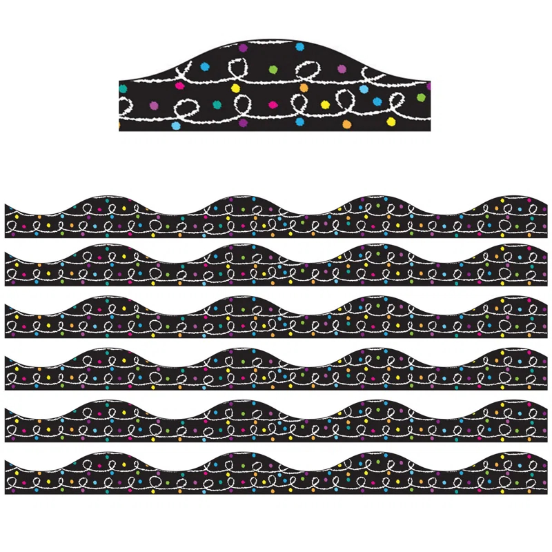 Ashley Productions Magnetic Border Chalk Loops with Color Chalk Dots (Set of 6)
