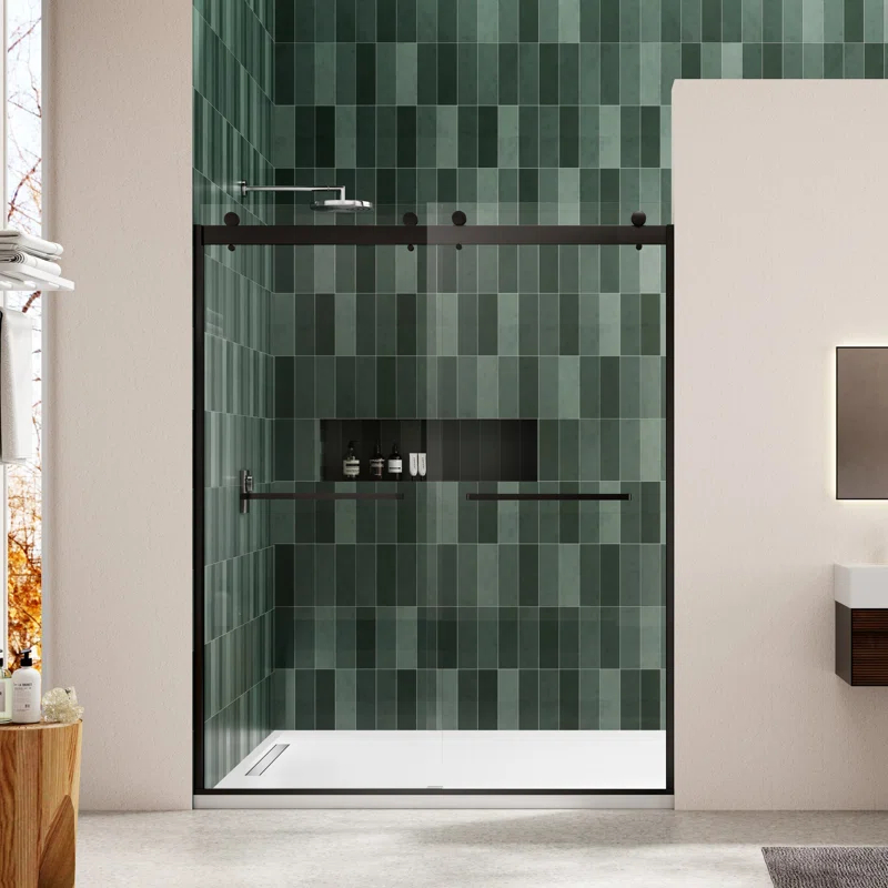 MJ RENOVATION GROUP LLC 13MRG516368RC 56"-60"W x 74"H shower door with high quality stainless steel handle
