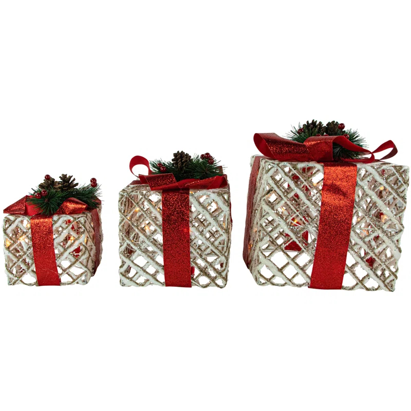 Northlight Seasonal 3 Piece Christmas Gift Box
