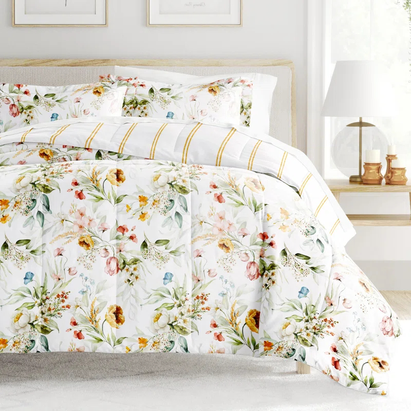 IEnjoy Home 7-Piece Bedding Bundle - Pattern Comforter and Sheet Set