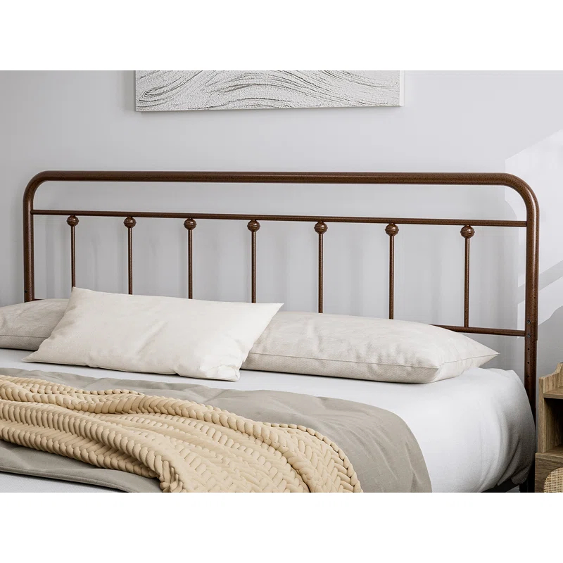 August Grove® August Grove® Metal Headboard - Adjustable Height - Farmhouse Victorian Style
