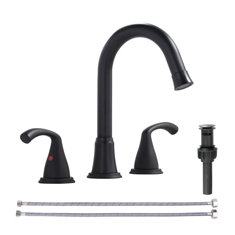 Widespread 2-handle Bathroom Faucet with Drain Assembly