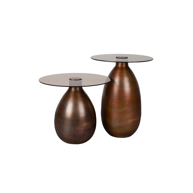 Dutchbone Selene Glass Top End Table Set