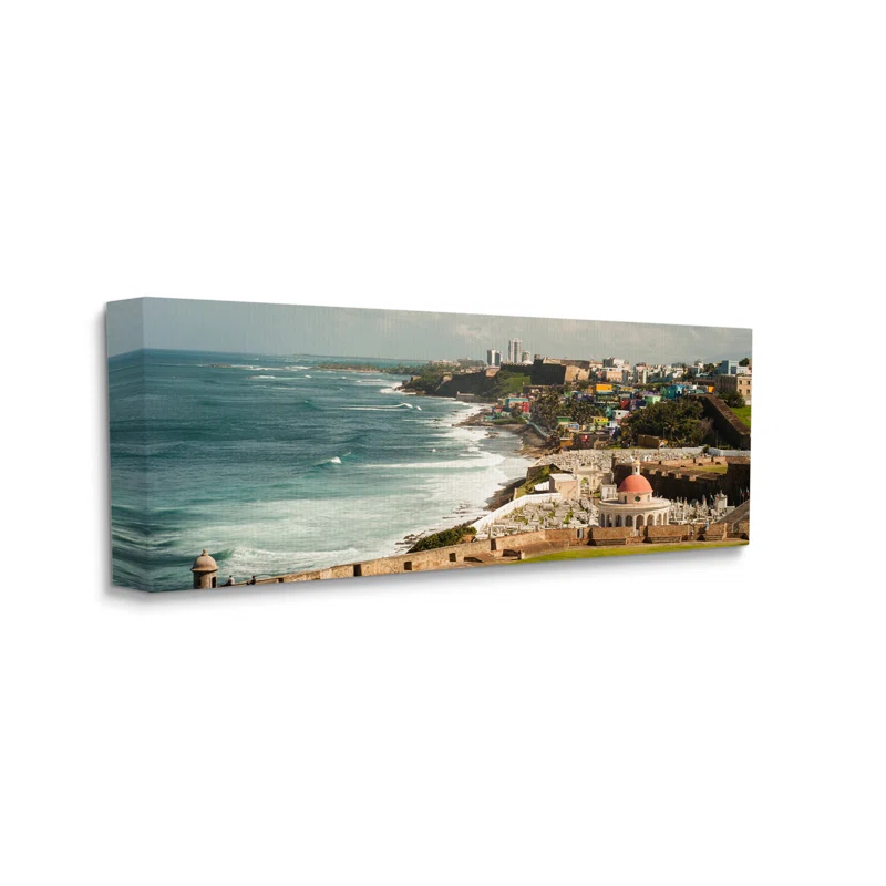 Stupell Industries " Old San Juan Puerto Rico Coastal Landscape " by Nick Saez