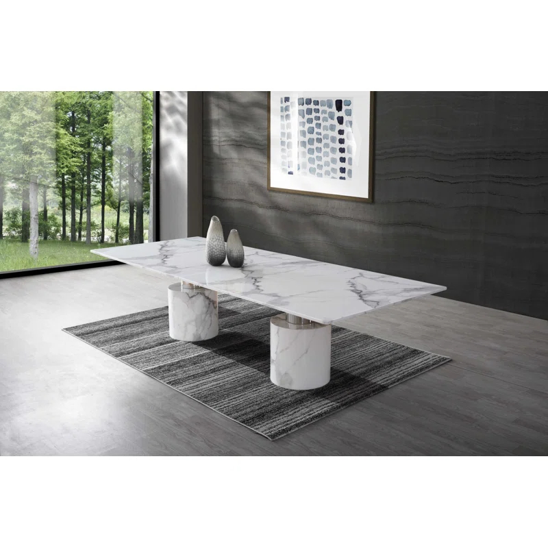 Orren Ellis Safeya Marble Dining Table