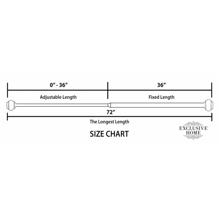 Amalgamated Textiles EXCLUSIVE HOME Crystal Ball 1" Curtain Rod and Finial Set