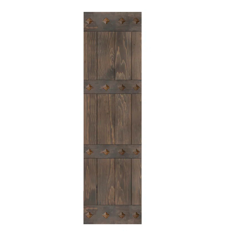IsLife 84'' Solid Wood Paneled Matte without Installation Hardware Kit Barn Door