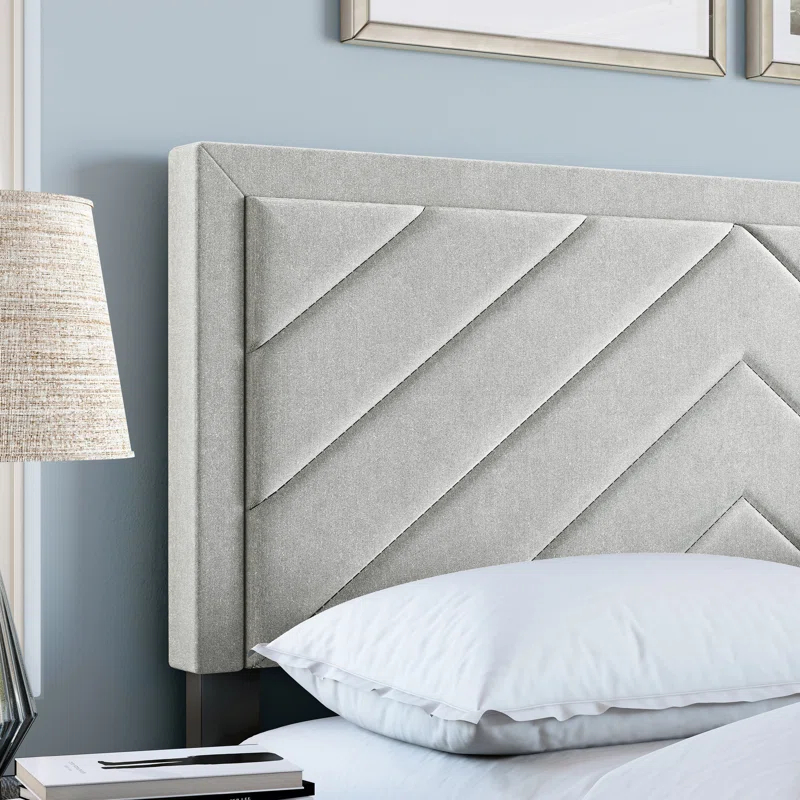 Boyd Sleep Barcelona Linen or Faux Leather Upholstered Platform Bed Frame with Adjustable Headboard, Heavy Duty Slat Support System, No Box Spring Required - Boyd Sleep