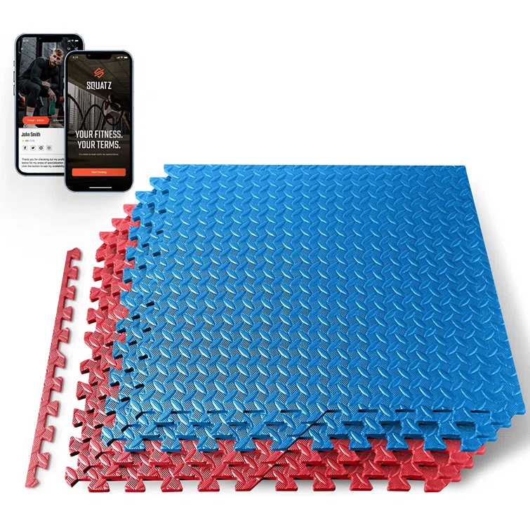 SereneLife Thick Puzzle Exercise Mat, EVA Foam Interlocking Tiles Protective Flooring for Gym Equipment and Cushion (Set of 6)