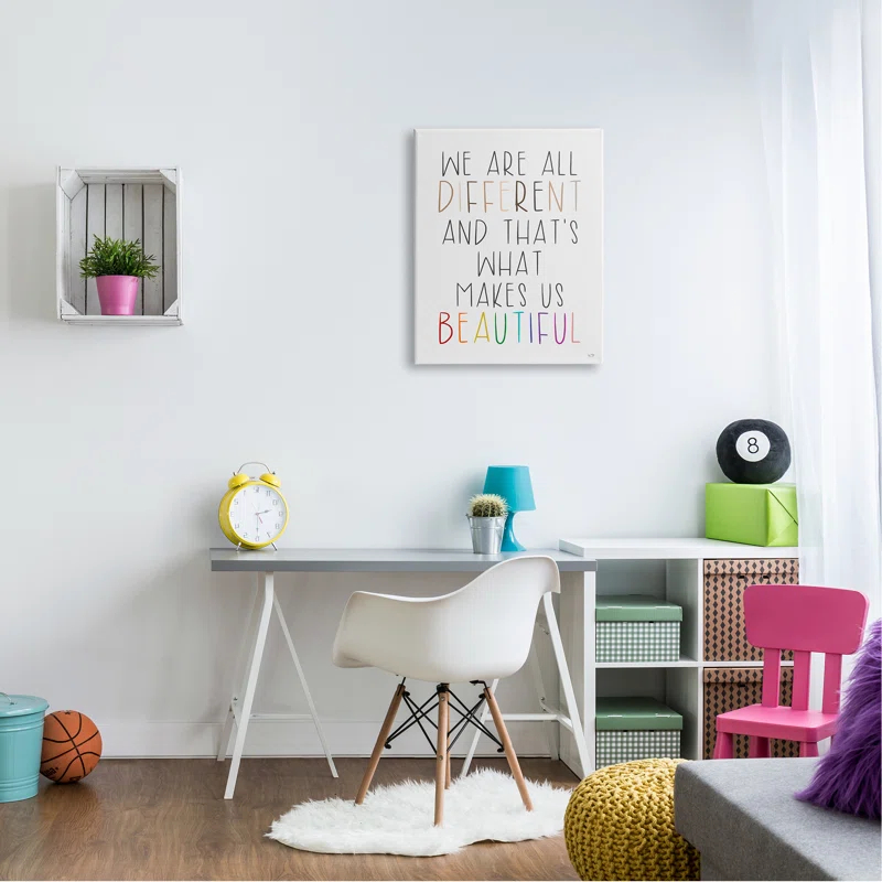 Stupell Industries " Different Is Beautiful Inspirational Quote " by Lux + Me Designs