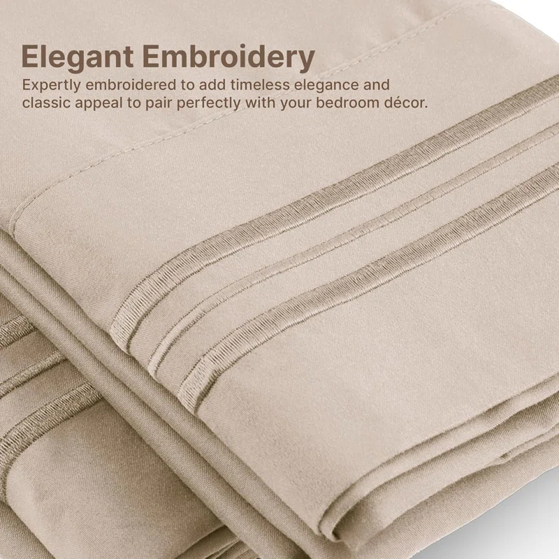 CGK Linens Extra Deep Pocket luxury Sheet Set - Solid Ultra Soft & Cooling Sheet Sets