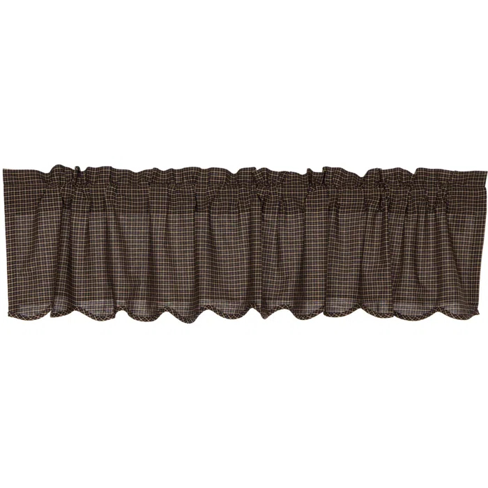 VHC Brands Kettle Grove Plaid Cotton Scalloped Window Valance in