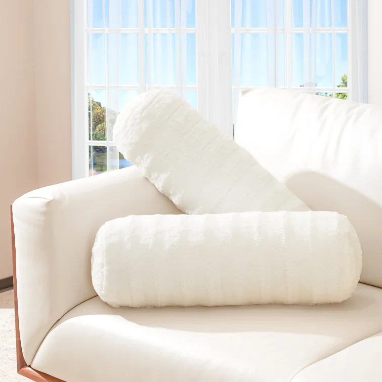Cheer Collection Cheer Collection Faux Fur Bolster Pillow