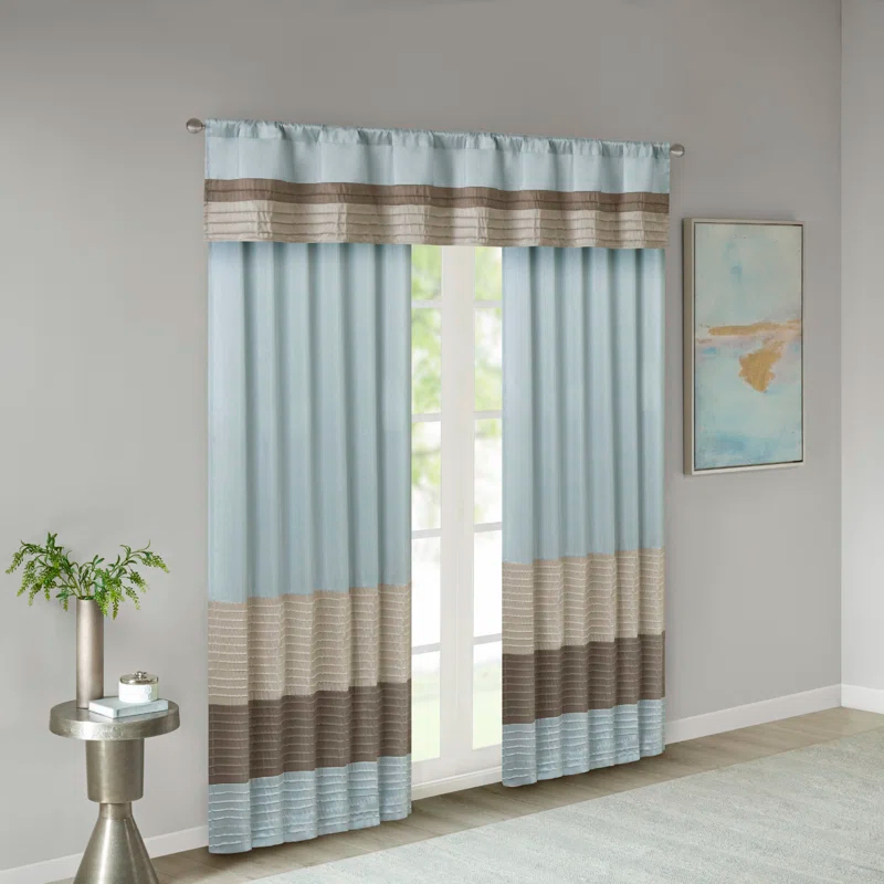 Madison Park Amherst Polyoni Pintuck Single Window Valance