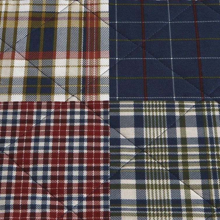 Eddie Bauer Eddie Bauer Madrona Blue Cotton Reversible Quilt Set