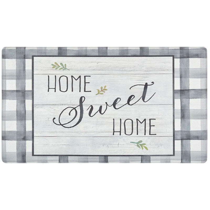 SoHome Cozy Living Home Sweet Home Farmhouse Buffalo Check Border Anti-Fatigue Mat