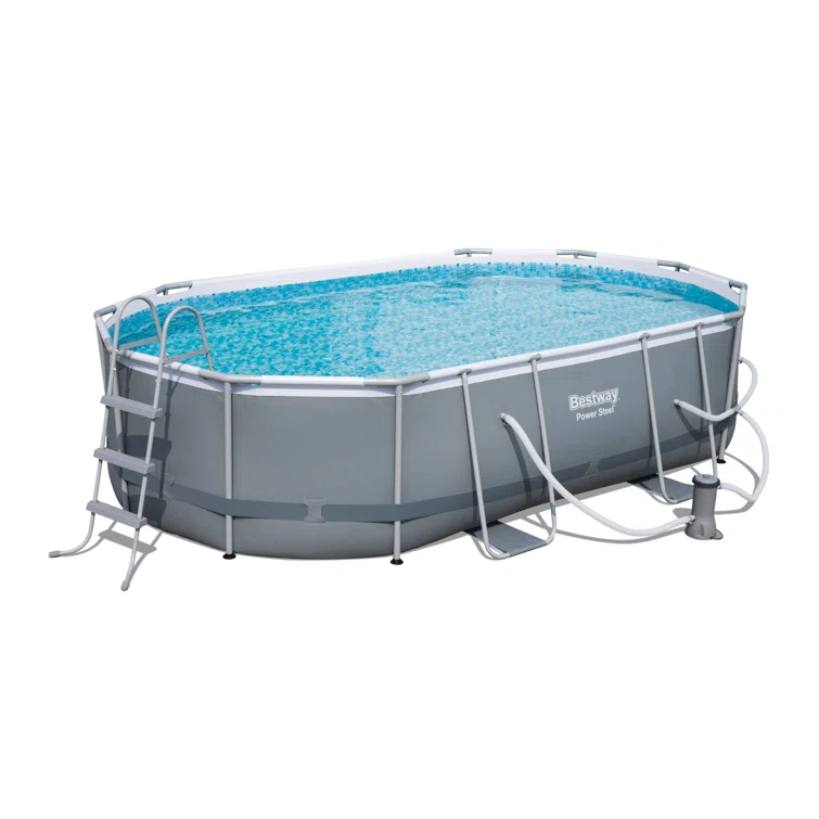 Bestway Steel Oval Frame Set Pool 193'' H x 120.1'' W x 32.2'' L