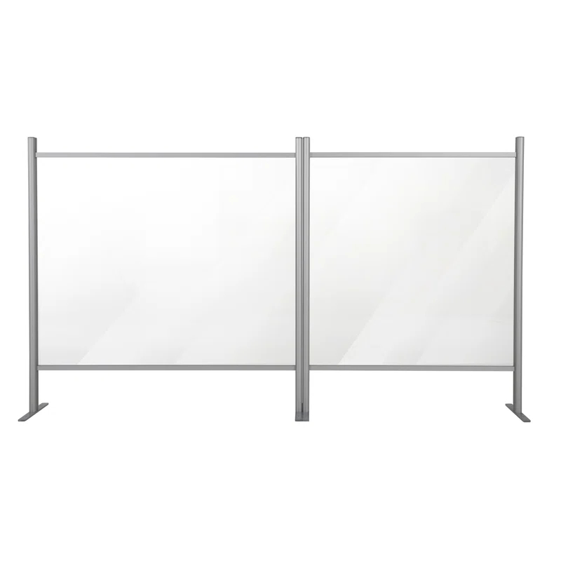 MT Displays Metal/Glass 1 Panel Sneeze Guard with Pass Through Window