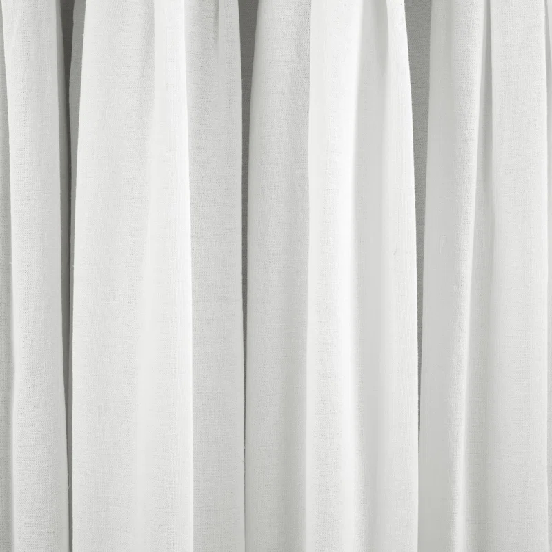 Lush Decor Linen Button Cotton Blend Blackout Thermal Rod Pocket Single Curtain Panel