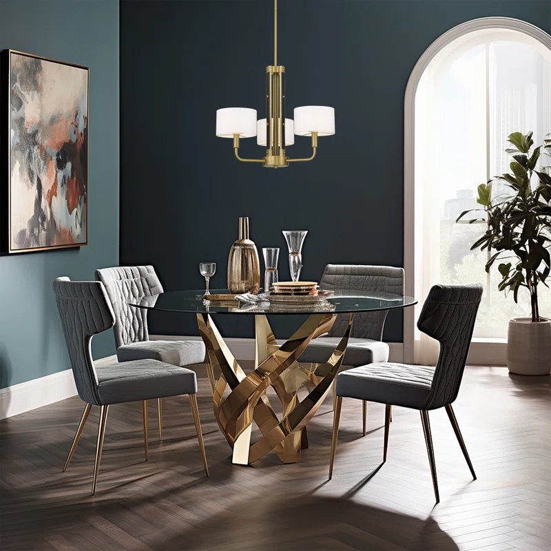 Minka Lavery Chelsea Soft Brass With White Silk Chandelier