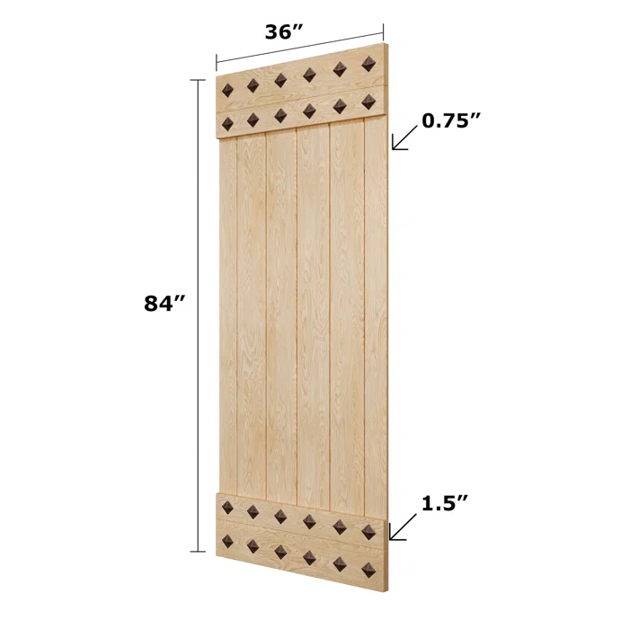 IsLife 84'' Solid Wood Paneled Matte without Installation Hardware Kit Barn Door