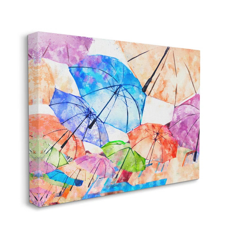 Stupell Industries " Modern Bold Umbrellas Arrangement " by Ziwei Li Painting Print